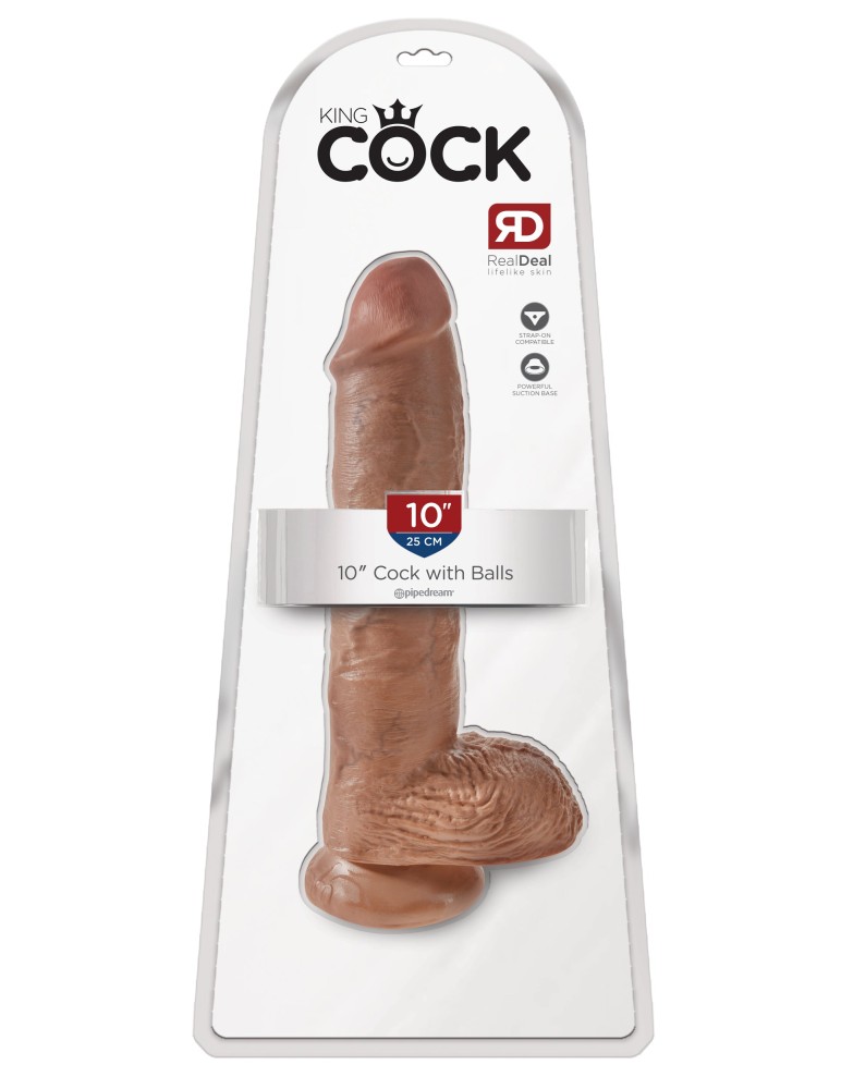 10" Cock with Balls  Tan | ViPstore.hu - Erotika webáruház #1 - EAN 603912746389 | SKU PIPE550922