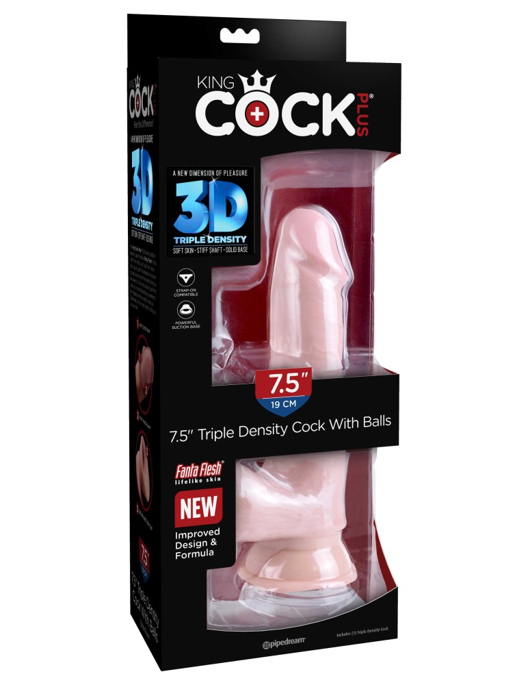 8" Triple Density Fat Cock with Balls Light | ViPstore.hu - Erotika webáruház #1 - EAN 603912762525 | SKU PIPE571921