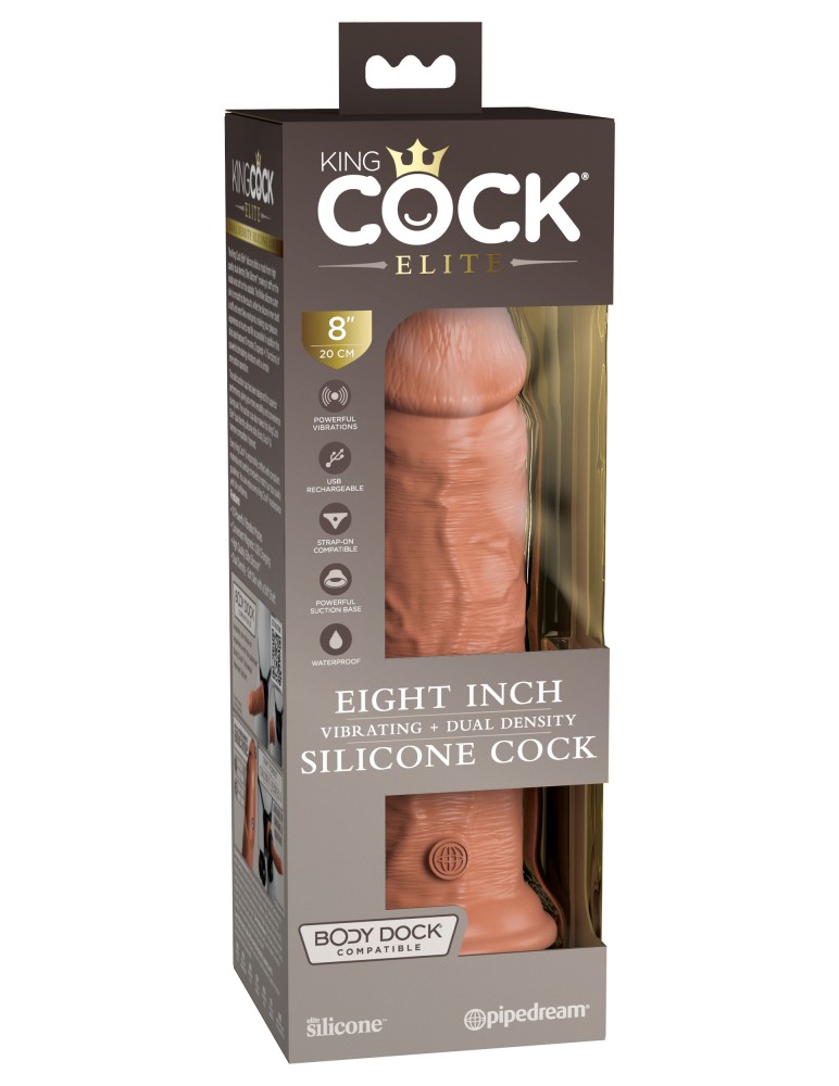 8" Dual Density Vibrating Silicone Cock Tan | ViPstore.hu - Erotika webáruház #1 - EAN 603912769432 | SKU PIPE577822