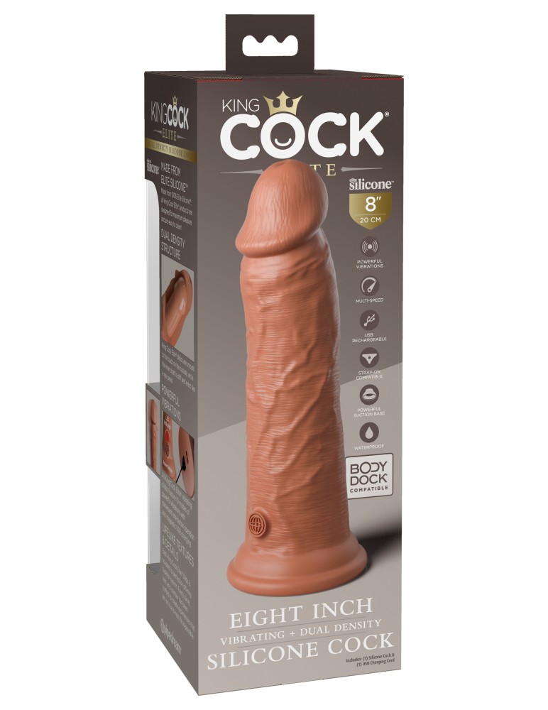 8" Dual Density Vibrating Silicone Cock Tan | ViPstore.hu - Erotika webáruház #2 - EAN 603912769432 | SKU PIPE577822