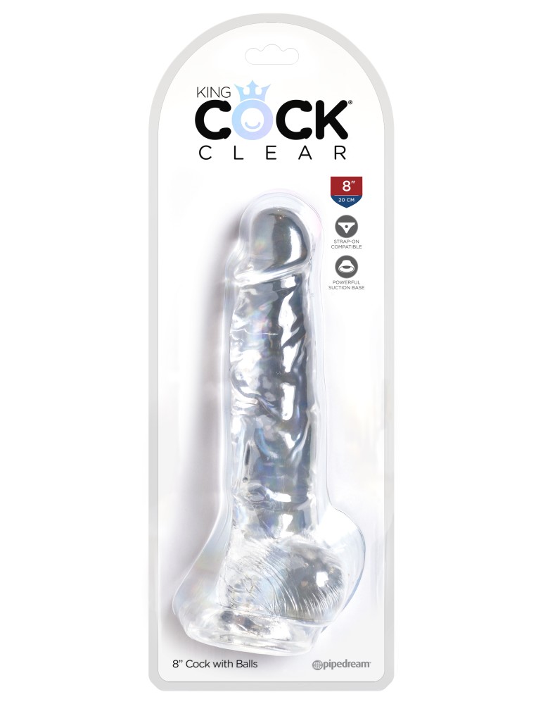 8" with balls Clear | ViPstore.hu - Erotika webáruház #1 - EAN 603912758863 | SKU PIPE575620