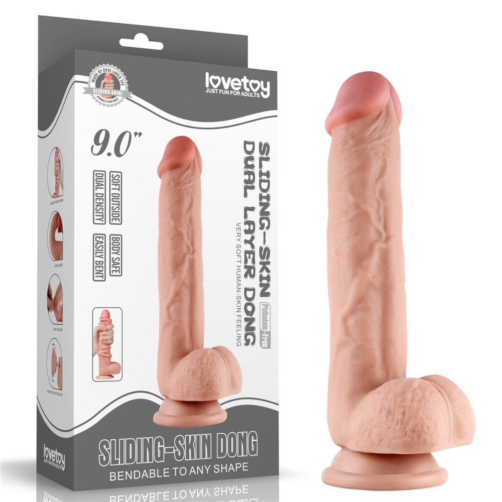 9.0'' Sliding Skin Dual Layer Dong Flesh | ViPstore.hu - Erotika webáruház #1 - EAN 6970260906364 | SKU LVTOY00292