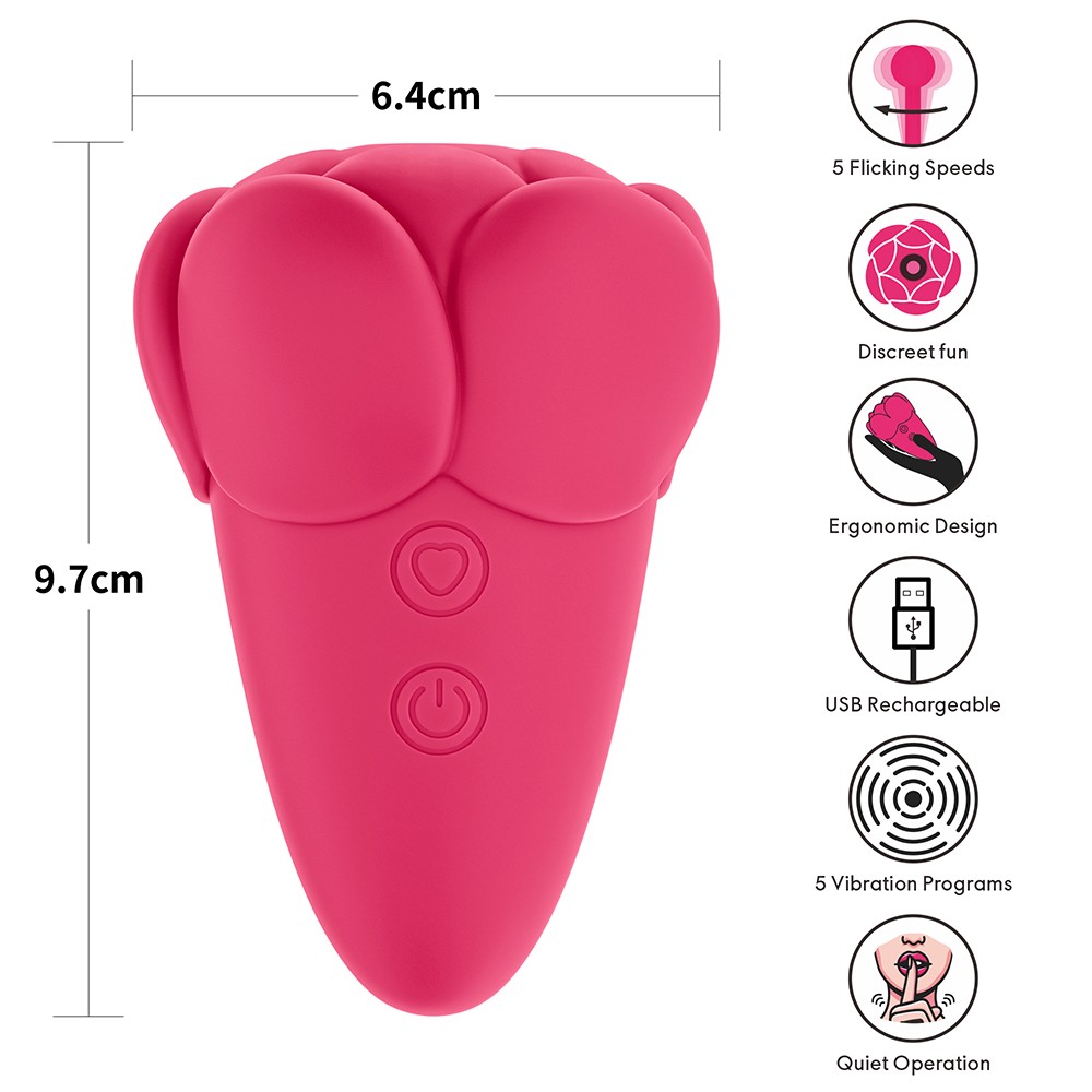 Flicker Rechargeable Vibrator Rose Red | ViPstore.hu - Erotika webáruház #10 - EAN 6942063401827 | SKU LVTOY00829