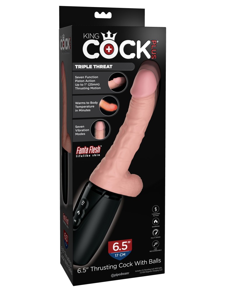 6.5" Thrusting Cock with Balls - Triple Threat Light | ViPstore.hu - Erotika webáruház #1 - EAN 603912765786 | SKU PIPE572821