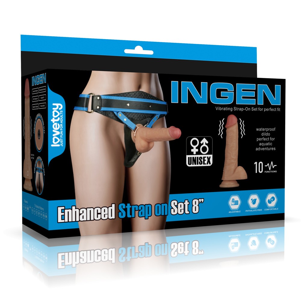 Vibrating Enhanced Strap on Set 8'' L/XL/2XL | ViPstore.hu - Erotika webáruház #1 - EAN 6942063402725 | SKU LVTOY00848
