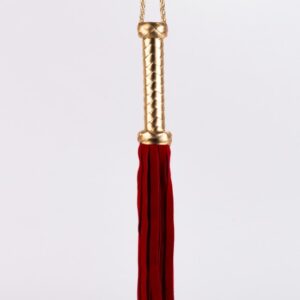 Flogger with Metallic Leather Handle and Suede Leather Tails Red 18" | ViPstore.hu - Erotika webáruház #1 - EAN 5999560510256 | SKU DEVIL00060