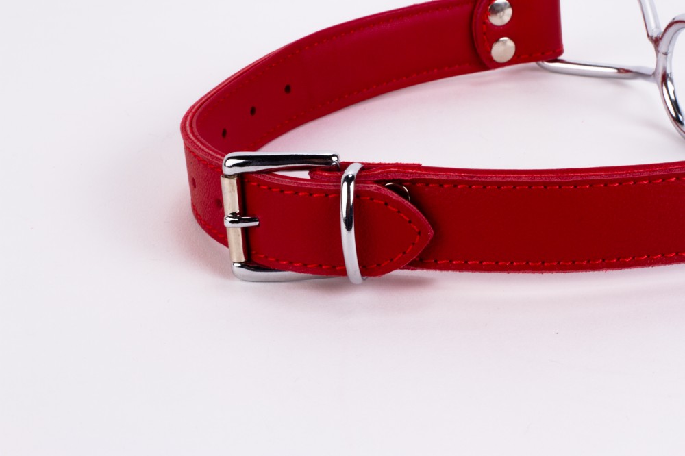 Calf Softy Leather Top and Lamb Leather Padding with Stainless Steel Mouth Piece Red | ViPstore.hu - Erotika webáruház #6 - EAN 5999560510522 | SKU DEVIL00069