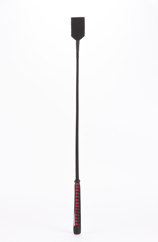 Nylon Stick with Neon Strip and Goat Kid Leather Handle Nubuck Leather Black | ViPstore.hu - Erotika webáruház #1 - EAN 5999560510584 | SKU DEVIL00075