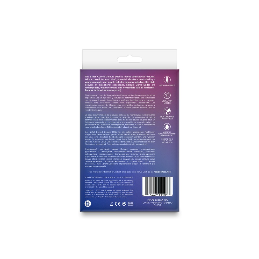 Colours - Curve - Vibrating - 5" Dildo - Purple | ViPstore.hu - Erotika webáruház #3 - EAN 657447111051 | SKU NSTOYS1234
