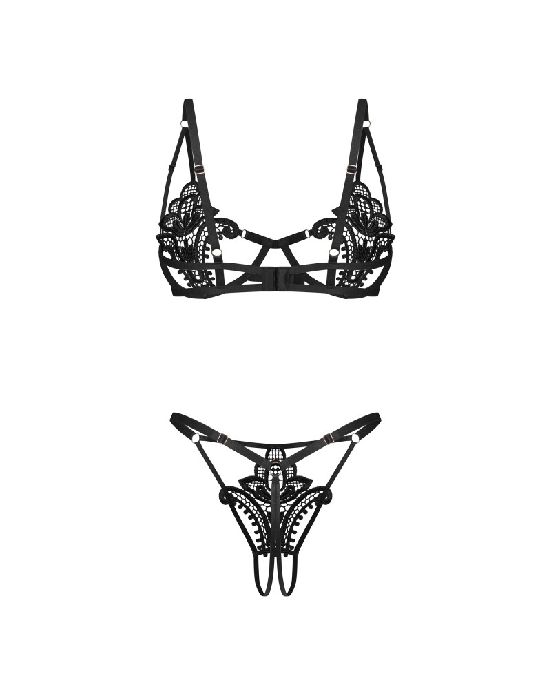 Luise Sublim Black 2-pcs crotchless set L/XL | ViPstore.hu - Erotika webáruház #6 - EAN 5901688269343 | SKU OBSES02129