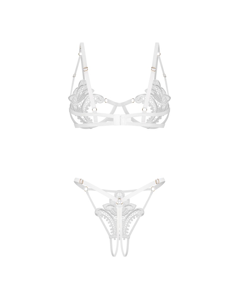 Luise Sublim White 2-pcs crotchless set L/XL | ViPstore.hu - Erotika webáruház #8 - EAN 5901688269374 | SKU OBSES02131
