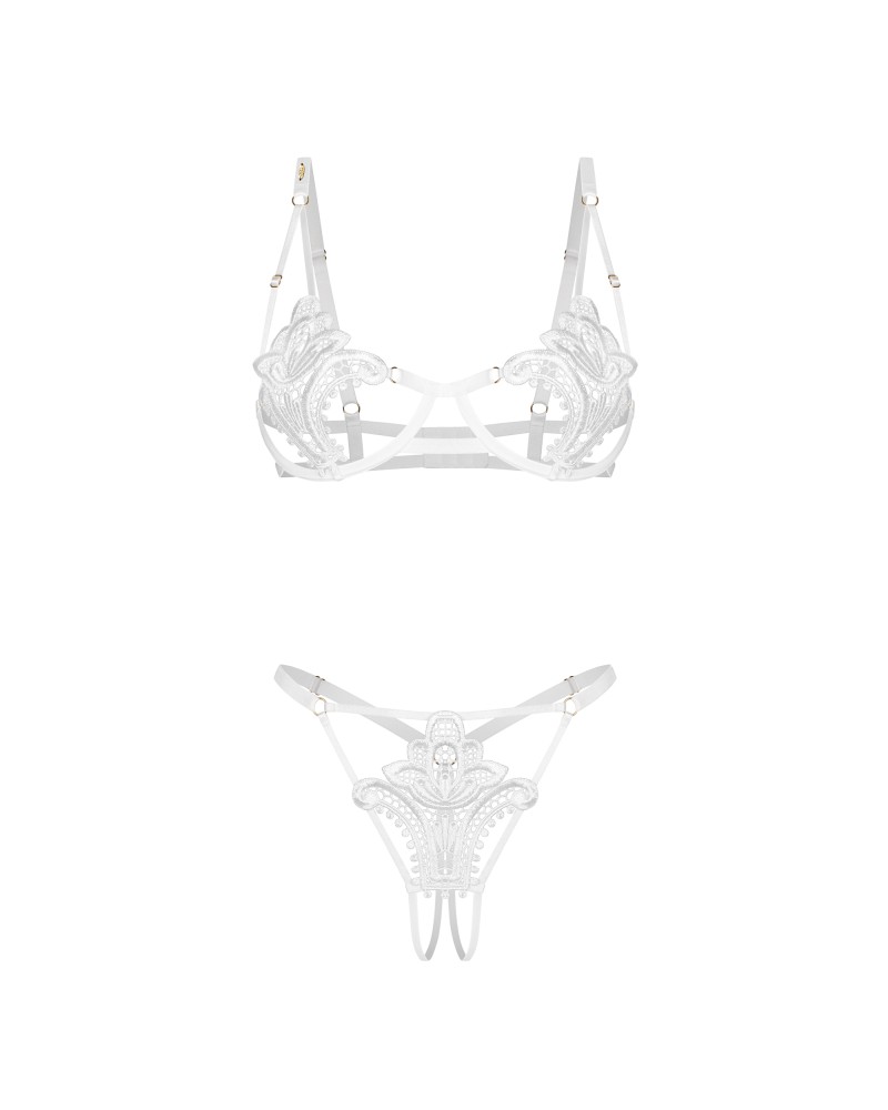 Luise Sublim White 2-pcs crotchless set L/XL | ViPstore.hu - Erotika webáruház #9 - EAN }