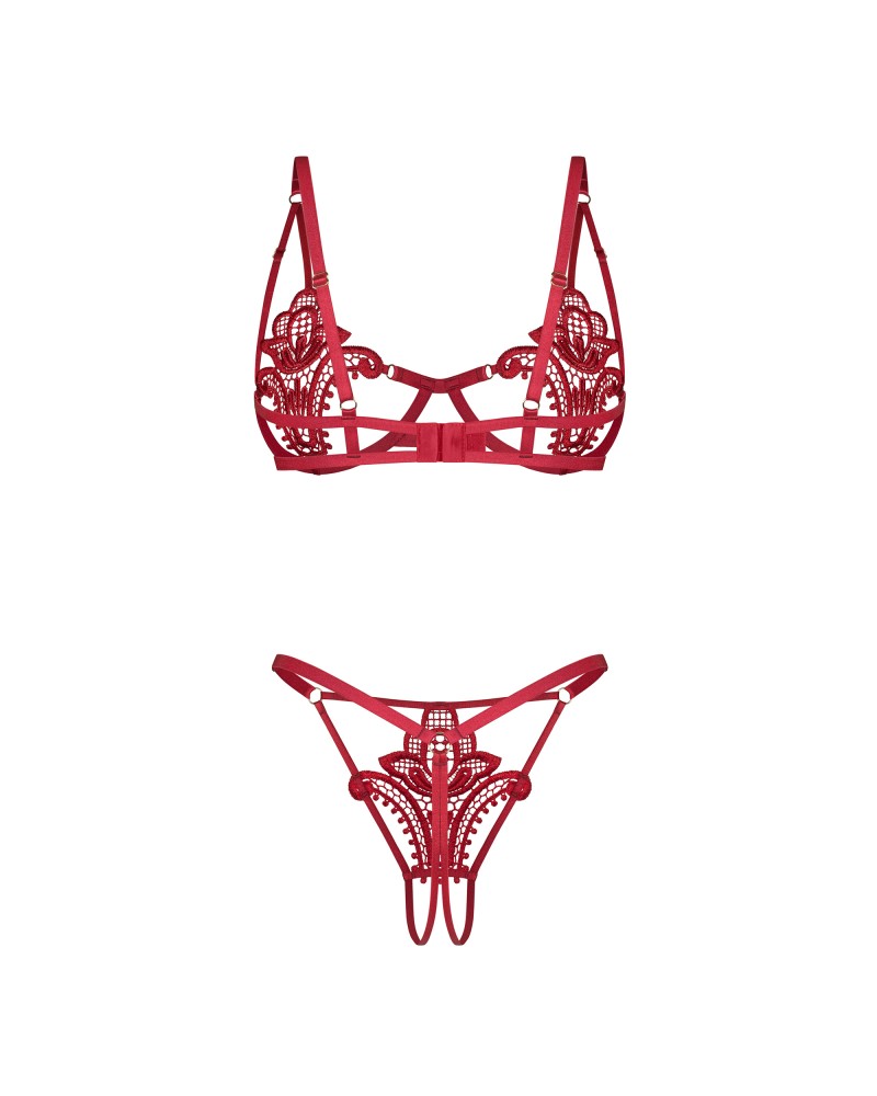 Luise Sublim Red 2-pcs crotchless set L/XL | ViPstore.hu - Erotika webáruház #3 - EAN 5901688269398 | SKU OBSES02133