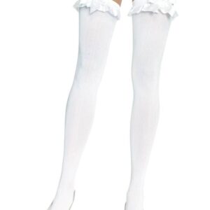726010 NYLON OTK W/RUFFLE BOW O/S WHT | ViPstore.hu - Erotika webáruház #1 - EAN 714718005980 | SKU LEGAV00040