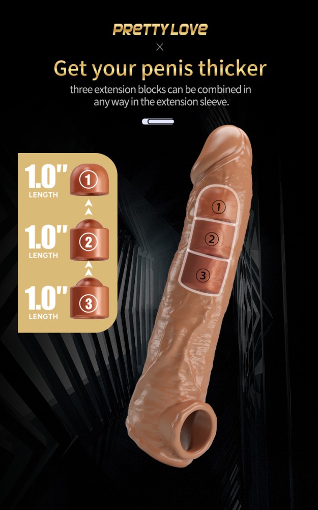 Pretty Love Extension Penis Sleeve 10,2" Brown - Image 5