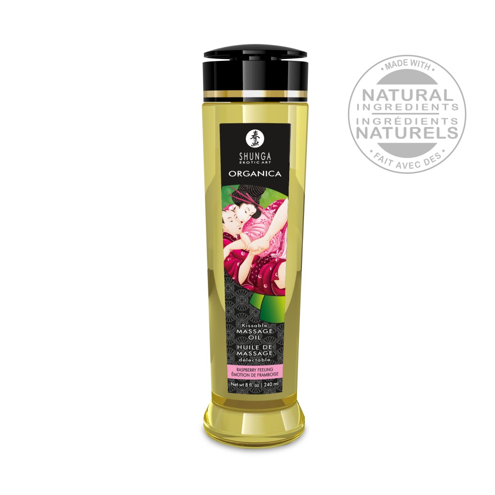 Massage oil - raspberry organic - 240 ml | ViPstore.hu - Erotika webáruház #2 - EAN 697309013413 | SKU SHUNGA0257