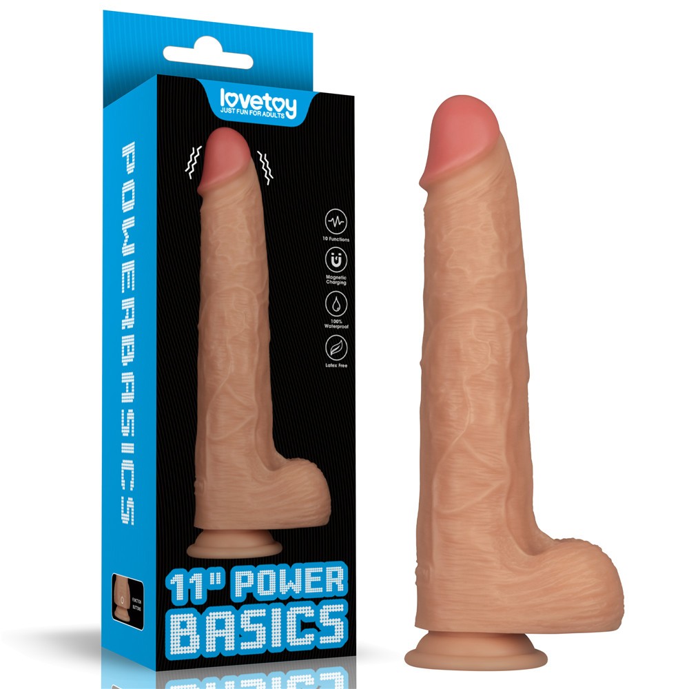 11'' Vibrating Power Basics Cock | ViPstore.hu - Erotika webáruház #1 - EAN 6942063402473 | SKU LVTOY00842