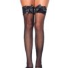 726261 LACE TOP LYCRA FISNET THIGH HI W/ BOW O/S BLK | ViPstore.hu - Erotika webáruház #1 - EAN 714718079080 | SKU LEGAV00198