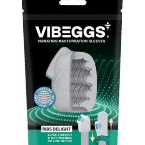 VIBEGGS - Ribs Delight - Vibrating Masturbation Sleeve - White | ViPstore.hu - Erotika webáruház #1 - EAN 4903462555377 | SKU VIBEGGS004